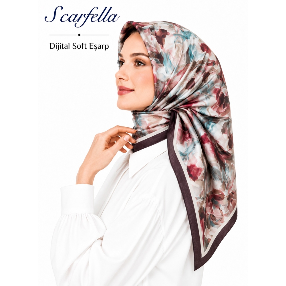Scarfella Dijital Soft Eşarp - Desen-135
