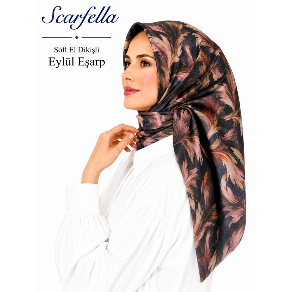 Scarfella Soft El Dikişli Eylül Eşarp - Desen-82