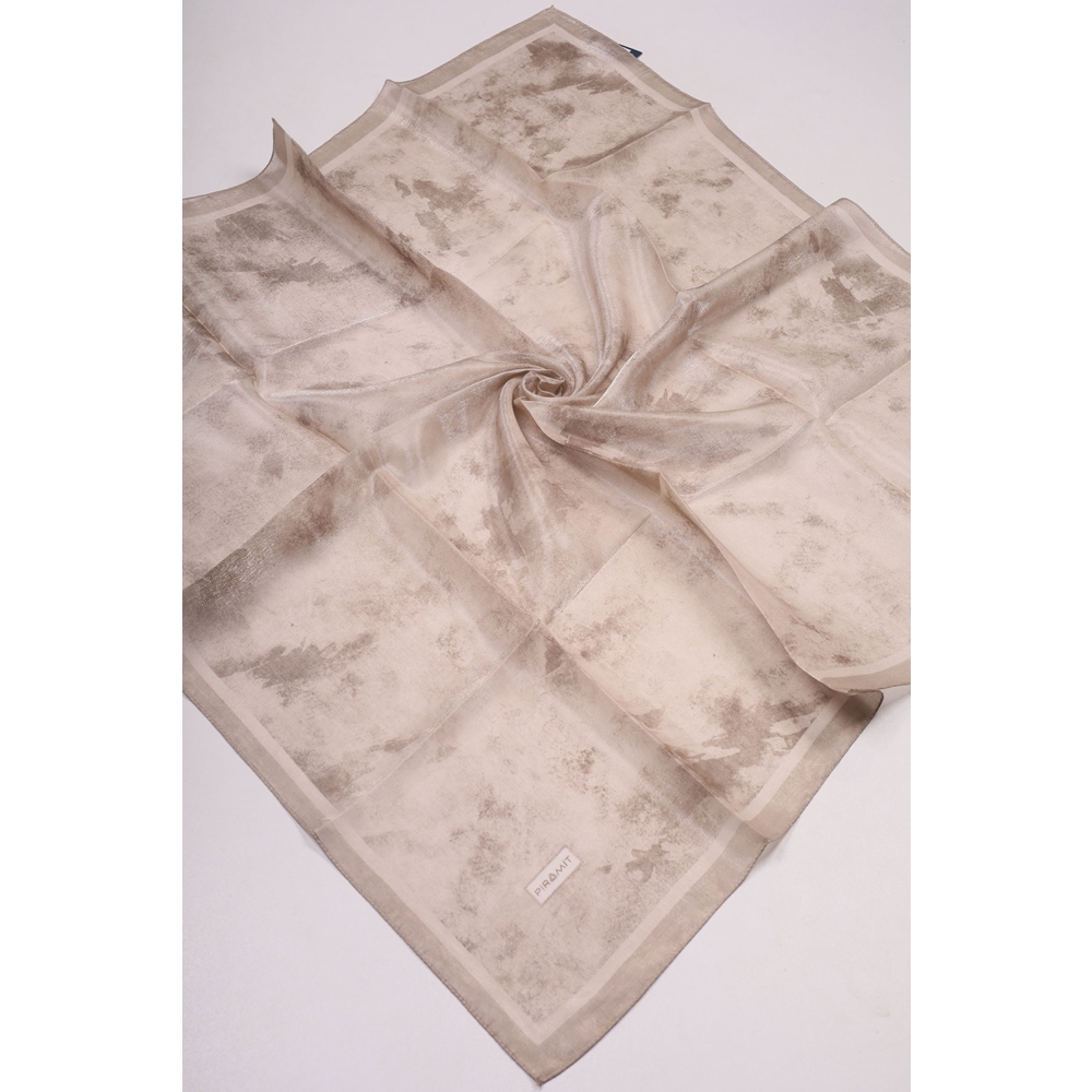 Piramit Desenli Simli Bantlı Abiye Eşarp - Desen-01 - Renk-01