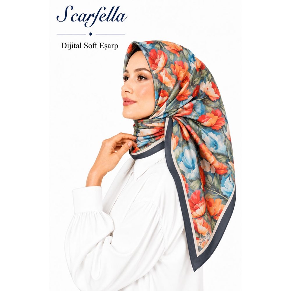 Scarfella Dijital Soft Eşarp - Desen-142