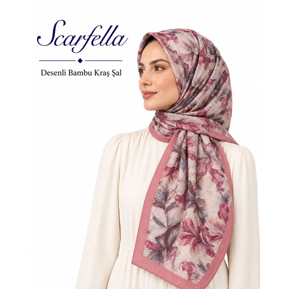 Scarfella Desenli Bambu Kraş Şal - Desen-23