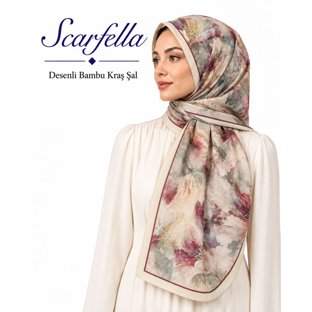Scarfella Desenli Bambu Kraş Şal - Desen-24