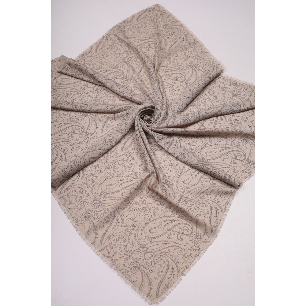 Baysem Desenli Keten Flamlı Eşarp - Desen-29 - Renk-01
