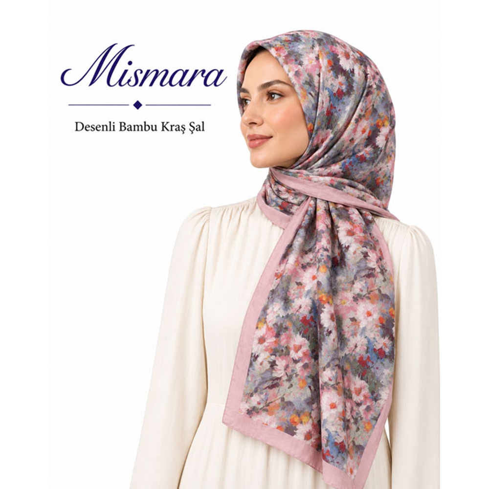 Mismara Desenli Bambu Kraş Şal - Desen-08