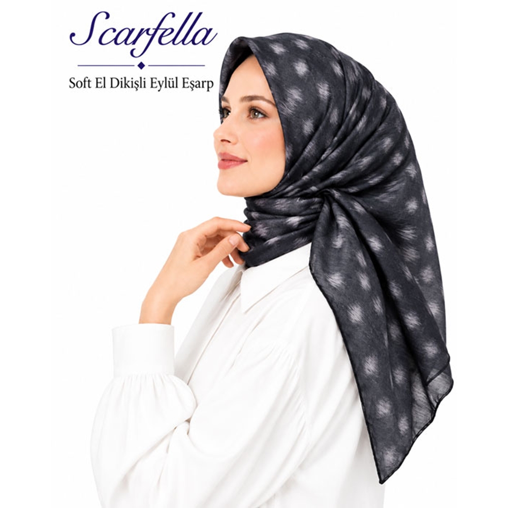 Scarfella Soft El Dikişli Eylül Eşarp - Desen-87