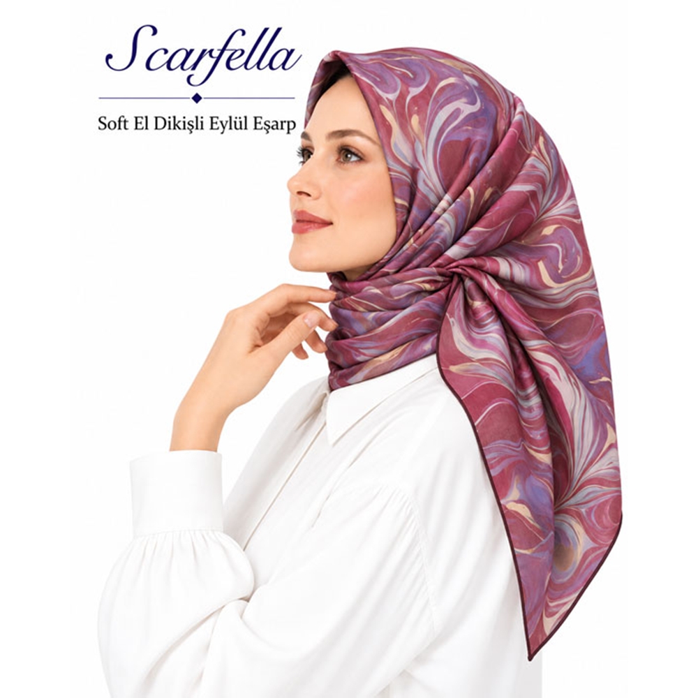 Scarfella Soft El Dikişli Eylül Eşarp - Desen-89
