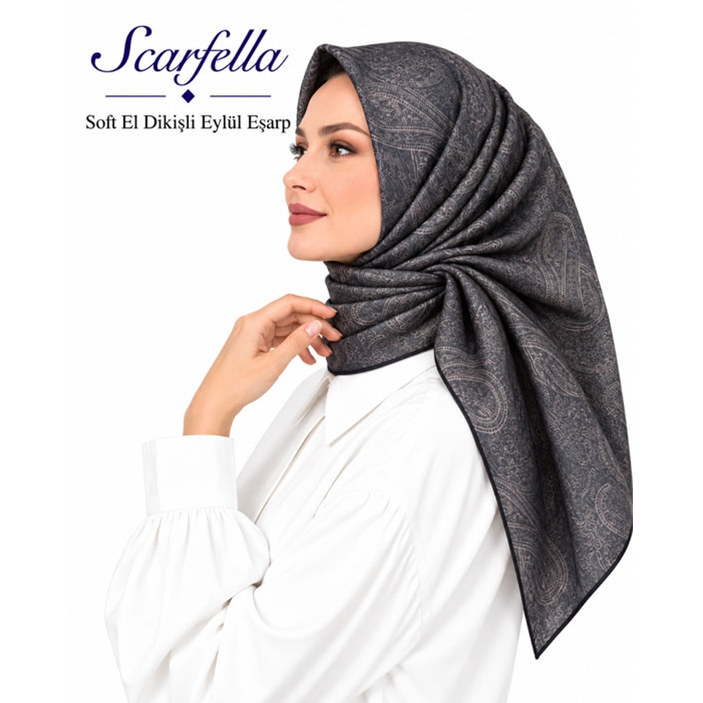 Scarfella Soft El Dikişli Eylül Eşarp - Desen-94