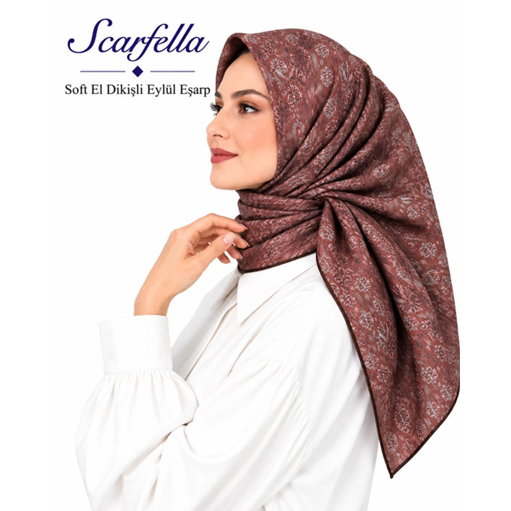 Scarfella Soft El Dikişli Eylül Eşarp - Desen-97