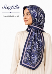 Scarfella Desenli Silk Licra Şal - Desen-04