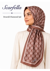 Scarfella Desenli Fasone İpek Şal - Desen-01