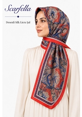 Scarfella Desenli Silk Licra Şal - Desen-07