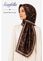 Scarfella Desenli Silk Licra Şal - Desen-11