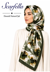 Scarfella Desenli Naturel Şal - Desen-130