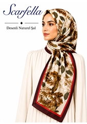 Scarfella Desenli Naturel Şal - Desen-131