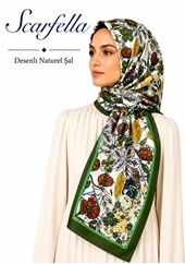 Scarfella Desenli Naturel Şal - Desen-133