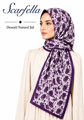 Scarfella Desenli Naturel Şal - Desen-135