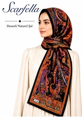 Scarfella Desenli Naturel Şal - Desen-136