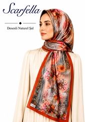 Scarfella Desenli Naturel Şal - Desen-139