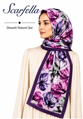 Scarfella Desenli Naturel Şal - Desen-140