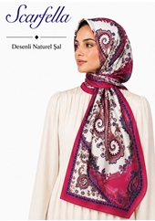 Scarfella Desenli Naturel Şal - Desen-145