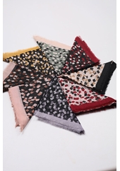 Desenli Keten Flamlı Eşarp - Desen-03