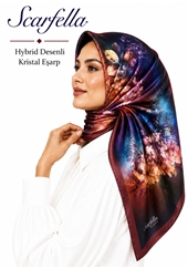 Scarfella Hybrid Desenli Kristal Eşarp - Desen-08
