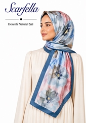 Scarfella Desenli Naturel Şal - Desen-148