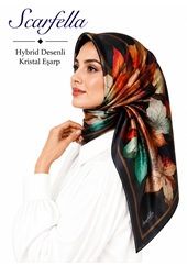 Scarfella Hybrid Desenli Kristal Eşarp - Desen-13