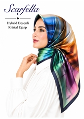 Scarfella Hybrid Desenli Kristal Eşarp - Desen-14