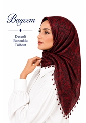 Baysem Desenli Boncuklu Tülbent - Desen-01