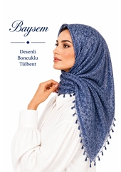 Baysem Desenli Boncuklu Tülbent - Desen-02