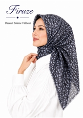 Firuze Desenli Sökme Tülbent - Desen-32