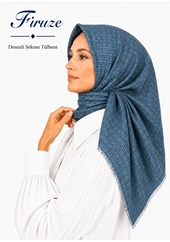 Firuze Desenli Sökme Tülbent - Desen-35