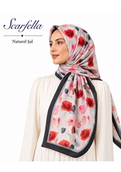 Scarfella Desenli Naturel Şal - Desen-155