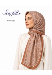 Scarfella Desenli Naturel Şal - Desen-163