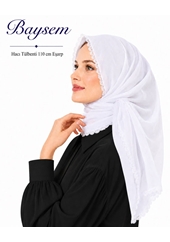Baysem Hacı Tülbenti 110 cm. Dikişli - Desen-02