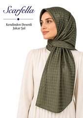 Scarfella Kendinden Desenli Jakar Şal - Desen-08