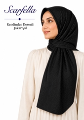 Scarfella Kendinden Desenli Jakar Şal - Desen-10