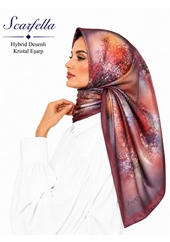 Scarfella Hybrid Desenli Kristal Eşarp - Desen-15
