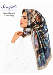 Scarfella Hybrid Desenli Kristal Eşarp - Desen-16