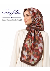 Scarfella Desenli Premium Bambu Kraş Şal - Desen-10