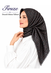 Firuze Desenli Sökme Tülbent - Desen-39