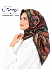 Firuze Desenli Sökme Tülbent - Desen-40