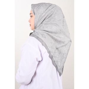 Piramit Kendinden Desenli Monogram Floş Eşarp - Desen-01 - Renk-09