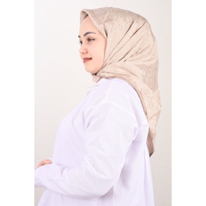 Piramit Kendinden Desenli Monogram Floş Eşarp - Desen-01 - Renk-09