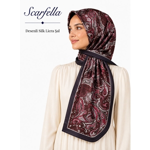 Scarfella Desenli Silk Licra Şal - Desen-03