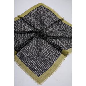 Desenli Keten Flamlı Eşarp - Desen-01