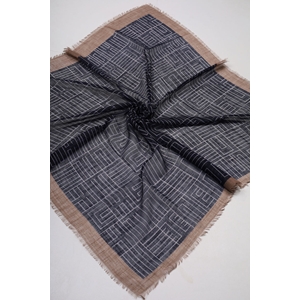 Desenli Keten Flamlı Eşarp - Desen-01