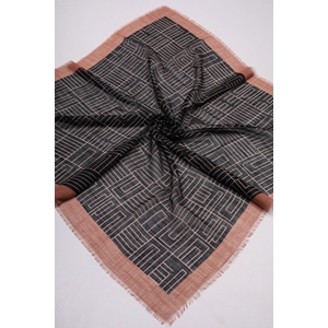 Desenli Keten Flamlı Eşarp - Desen-01