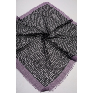 Desenli Keten Flamlı Eşarp - Desen-01
